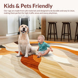 Artisan Cascade with Flowing Beige and Brown Waves Orange Highlights(Beige)