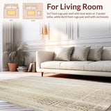 Beige Area Distressed Contemporary Boho Inspired Weave(Beige)