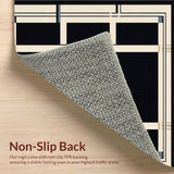 Athens Echoes Geometric Bordered Area Charcoal And Beige Tones(Black)