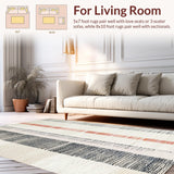 Abstract Stripe Design Farmhouse Entry Mat(White)