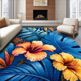 Vibrant Multicolored Floral Motif(Blue)