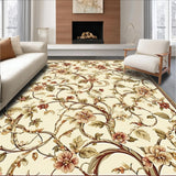 Refined Jacobean Vine Area Sophisticated Floral Floor Covering(Beige)