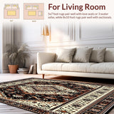 Abstract Tribal Area for Wooden Steps Beige Brown(Beige)