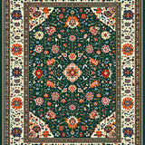 Rustic Green Floral Delight(Black)