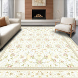 Ivory Cream Weave Elegant Neutral Tones with Floral Accents(Beige)