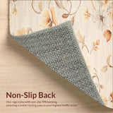 Boho Chic Area Abstract Floral Design Non Slip Home Decor(Beige)
