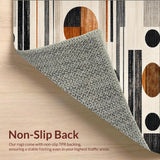 Abstract Circles Geometric Modern Rustic Warm Colors Area Beige Black(Beige)