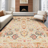 Chic Boho Inspired Area With Elegant Floral(Beige)