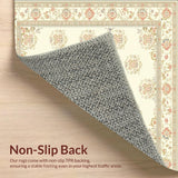 Cozy Neutral Area with Floral Motifs(Beige)