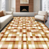 Modern Geometric Checker With Contemporary Grid(Beige)