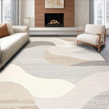 Minimalist Swirl Beige Grey Runner Elegant Fluid(Beige)