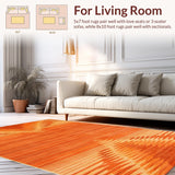 Shaggy Burnt Orange Dorm Room Area(Orange)