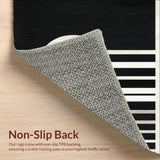 Artisan Woven Contrasting Striped For Chic Layered Entryway Decor(Black)