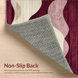 Modern Abstract Area Featuring Intricate Burgundy Wave(Purple)