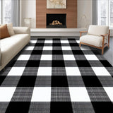 Cozy Earthy Tones Checkered Design(Black)
