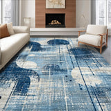Abstract Octopus Bath Mat Navy Blue Art Non Slip Floor(Blue)