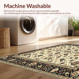 Stylish Round with Ornamental Floral Medallions(Beige)