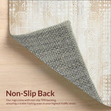 Modern Beige Geometric Area Distressed Design(Beige)