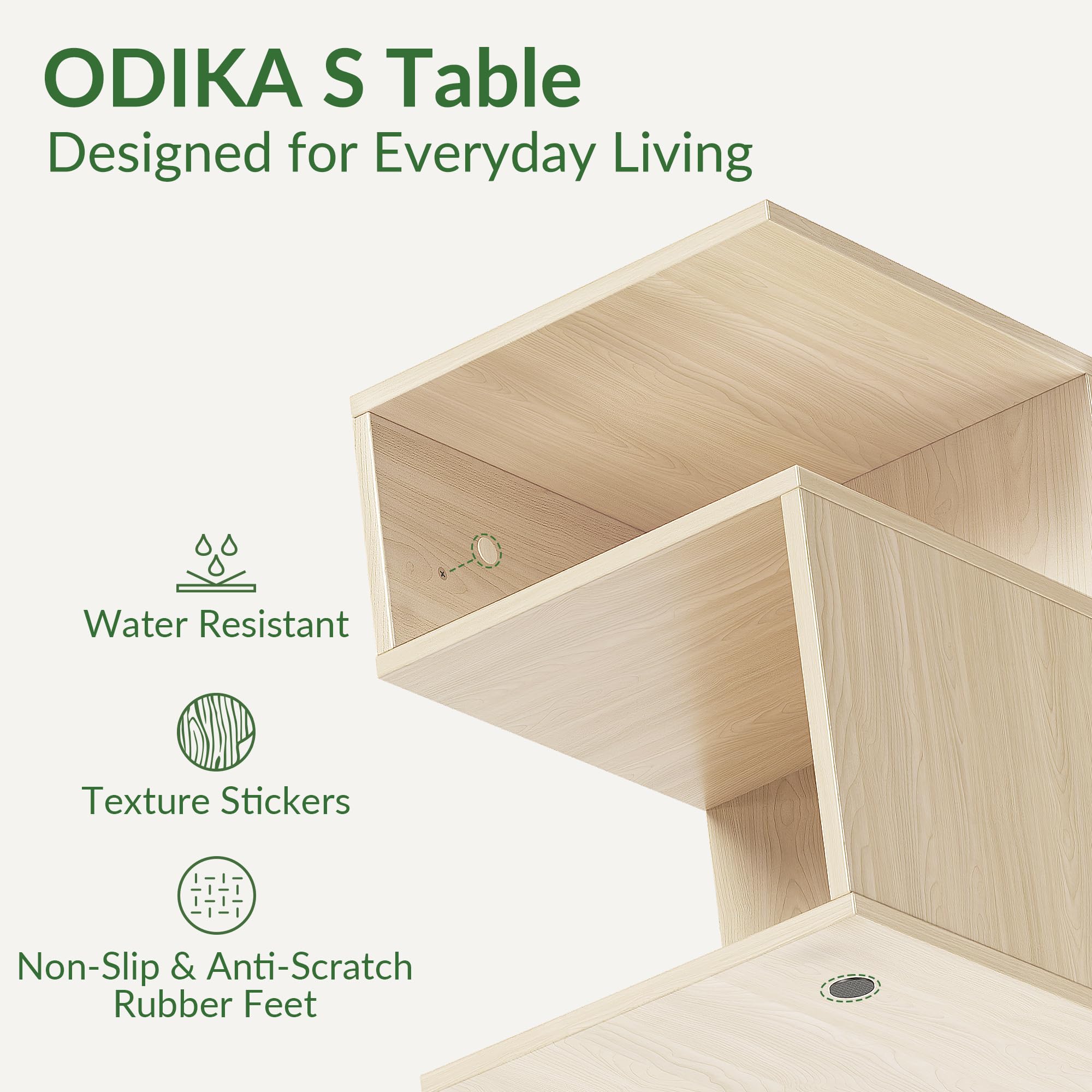 ODIKA Tokyo S Minimalist 3 Tier End Table - ODIKA