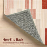 Abstract Geometric Area Non Skid Backing Easy Care(Beige)