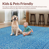 Contemporary Swedish Blue Patterned Accent(Blue)