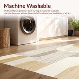 Textured Beige Area Abstract Design(Beige)