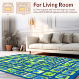 Vibrant Cityscape Patterned Playmat(Blue)