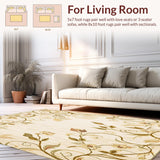 Neutral Floral Jute with Khaki Inspired Botanical Swirls and Curves(Beige)