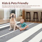 Modern Denim Striped Event Mat(Gray)