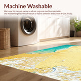Ocean Surf Area Funny Tropical Beach Scene Bath Mat Coastal Vibe(Beige)