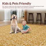 Modern Edge Tan Rug Geometric Pattern Area Rug(Beige)