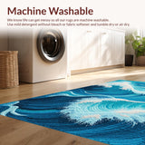 Ocean Blue Wave Poolside Entryway Mat(Blue)