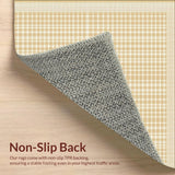 Modern Geometric Area Rug Tan and Cream Checkered Design Carpet(Beige)