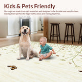 Dainty Beige Meadow Whimsical Floral Butterfly Indoor(Beige)