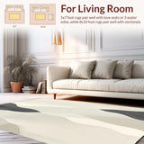 Minimalist Wave Area Subtle Beige Black Abstract(Beige)