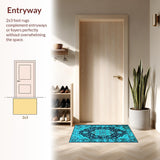 Vibrant Floral Medallion Trellis(Blue)