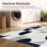 Abstract Geometric Ivory Black High Traffic(Beige)