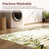 Beige Serenity Area Floral Symphony Easy Clean(Beige)