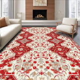Warm Taupe and Red Floral Fusion(Red)