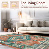 Contemporary Teal and Rust Motif(Red)