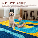 Modern Abstract Vibrant Wool(Blue)