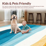 Lively Retro Striped Bath Mat(Blue)
