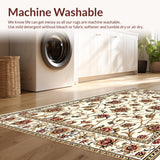 Light Brown Floral Area(Beige)