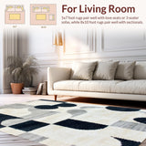 Abstract Geometric Ivory Black High Traffic(Beige)