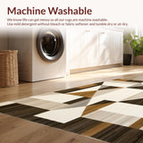Modern Geometric Durable Non Slip Contemporary Area(Beige)