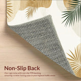 Tropical Inspired Beige Area Abstract Non Slip Decor(Beige)