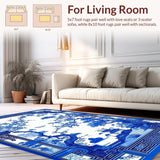 Charming Blue and Beige Medallion Style(Blue)