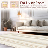 Abstract Linear Loop Combining Beige Stripes with Cream Highlights(Beige)