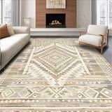 Vibrant Tassel Trimmed Geometric Accent(Beige)