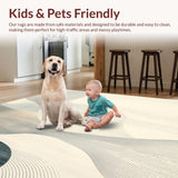 Whispering Waves Area Smoke & Beige Shifting Sands Design(Beige)